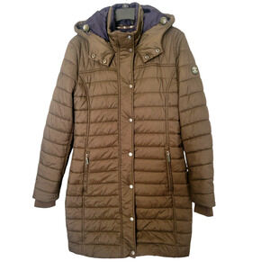 Barbour Gaiter Quilted Women's Hooded Coat in Military Green Size US 4